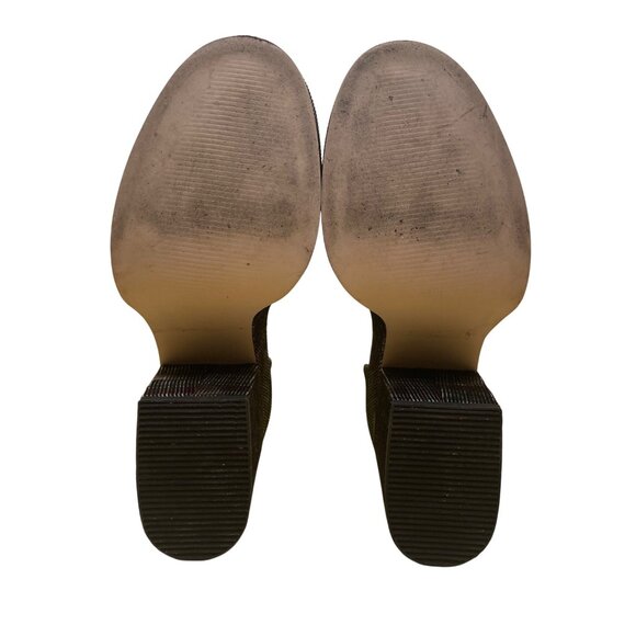 Asos Womens Multicolor Plaid Platform Chunky Block Heel Ankle Strap Sandals Sz 4 - Picture 8 of 9